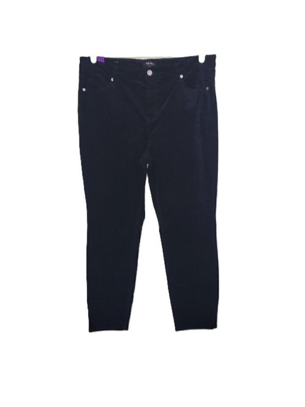 Well Worn Corduroy Skinny Pants Black High-Rise Super Soft Women's Size 14 NWT - Picture 3 of 13